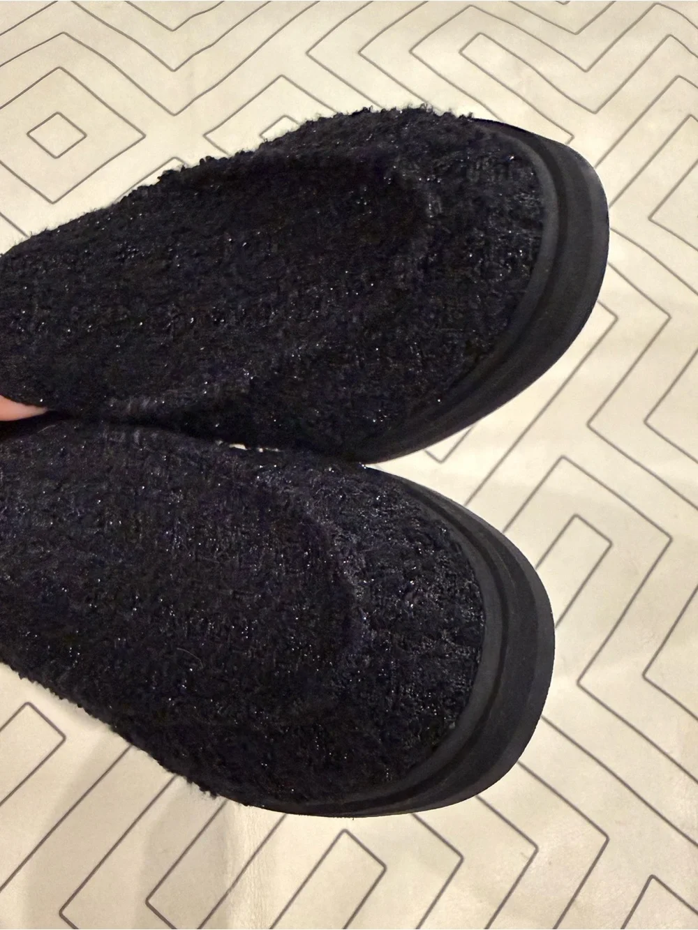 New Rothy's Lug Loafer in Boucle Black